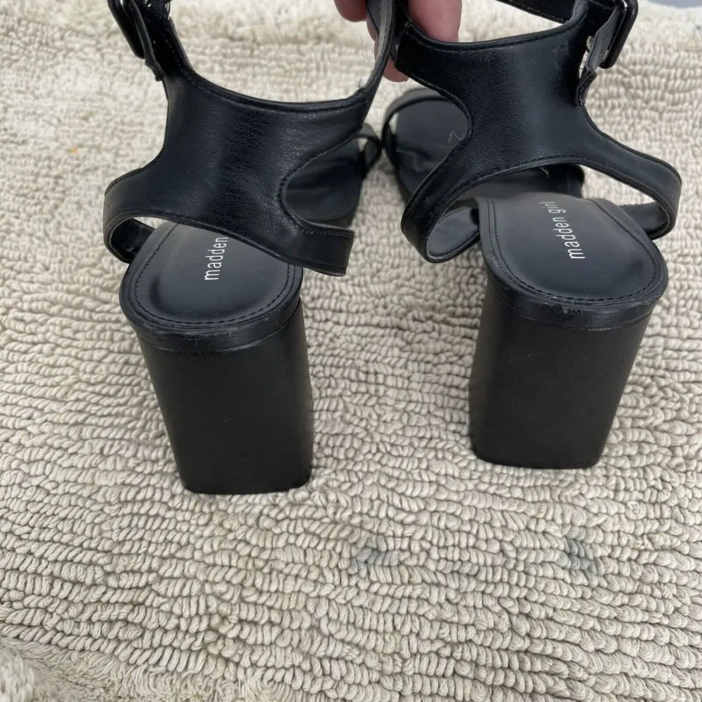 Madden Girl‎ Women Winnii Heeled Sandal Black Paris Size 11